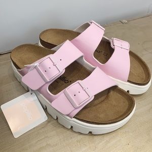 NEW PAPILLIO BIRKENSTOCK PINK PLATFORM SANDALS